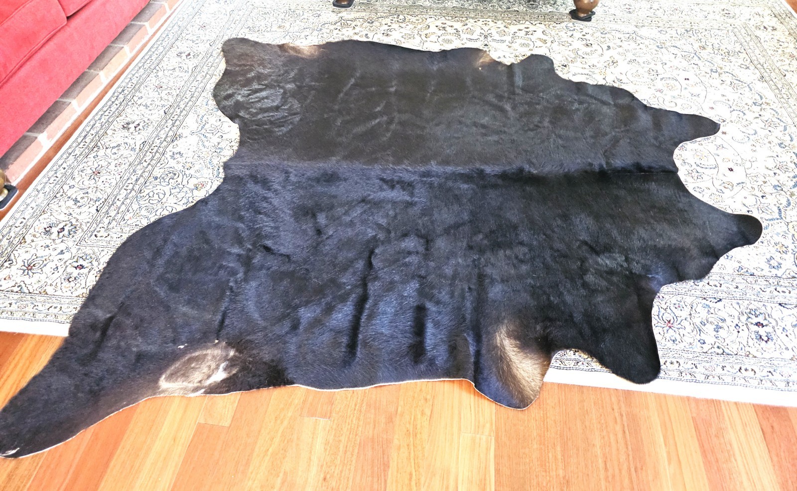Koldby 100% Authentic Cowhide Rug Large 7×6 ft Black Jersey Cow Skin