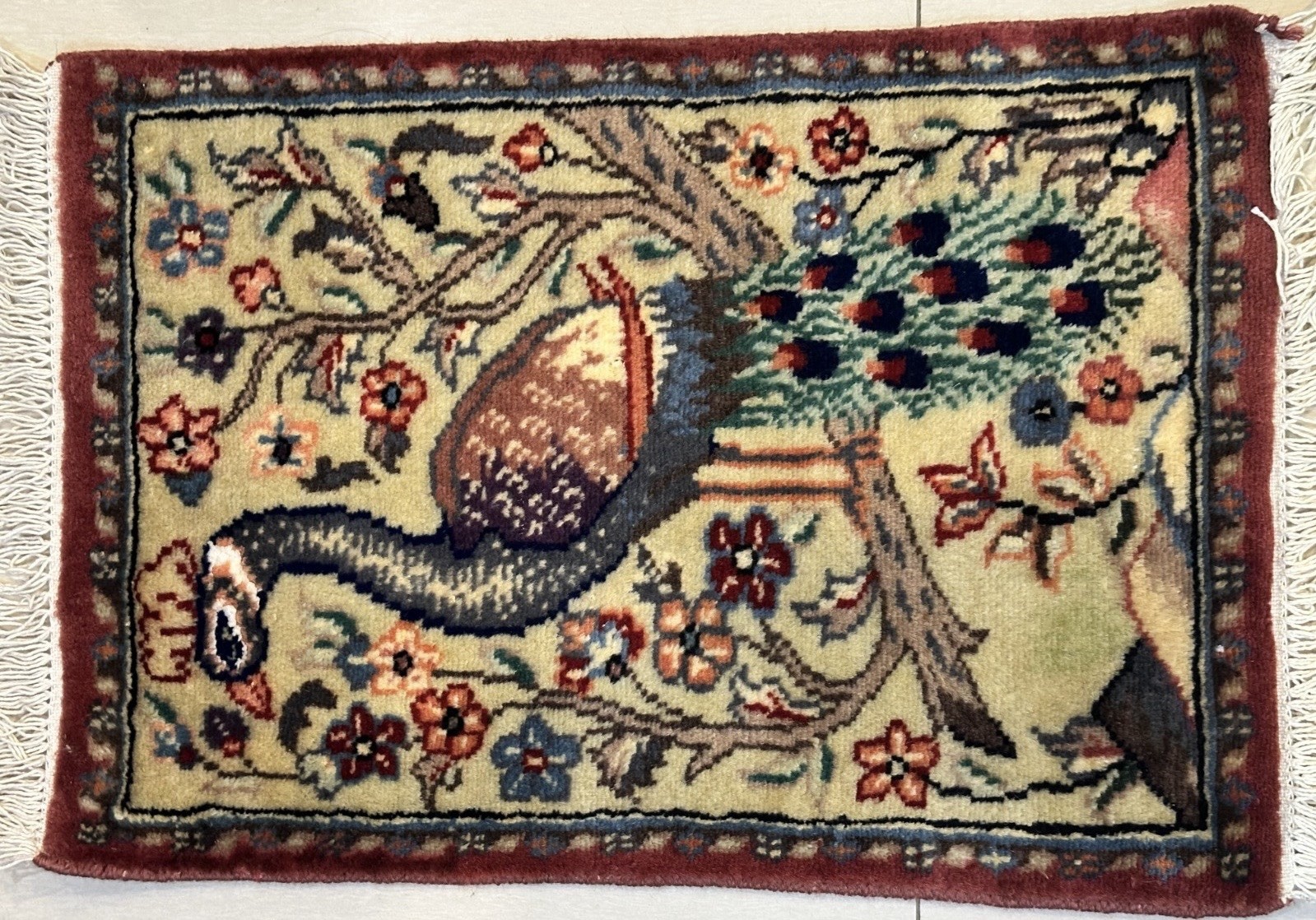 Amazing Design High Quality Rug Peacock Design Rug Home Decor Rug, 1-6 x 2-0 ft