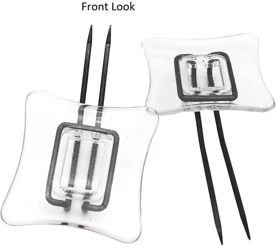 Rug Settlers Pins Pack of 6 Transparent Top With Black Metallic