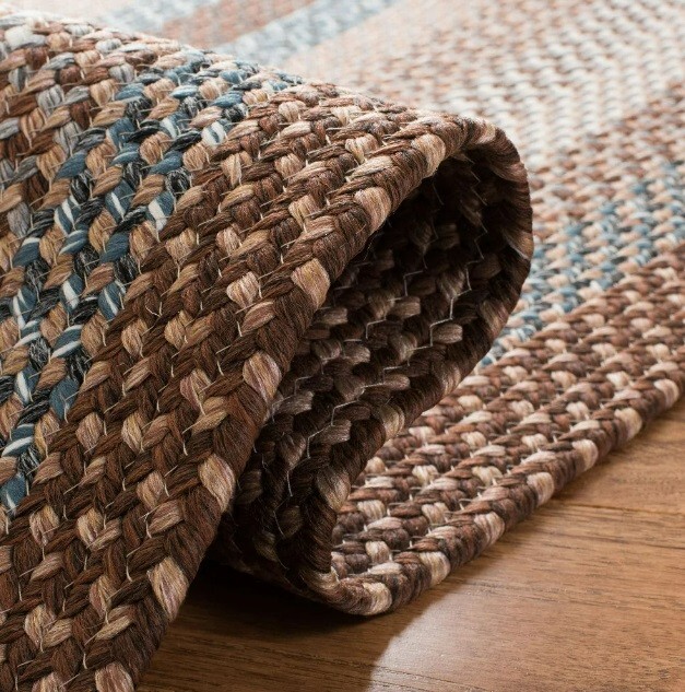 20′ Braided Runner Rug Farm House Rustic Country Home Decor Hallway Accent Aqua