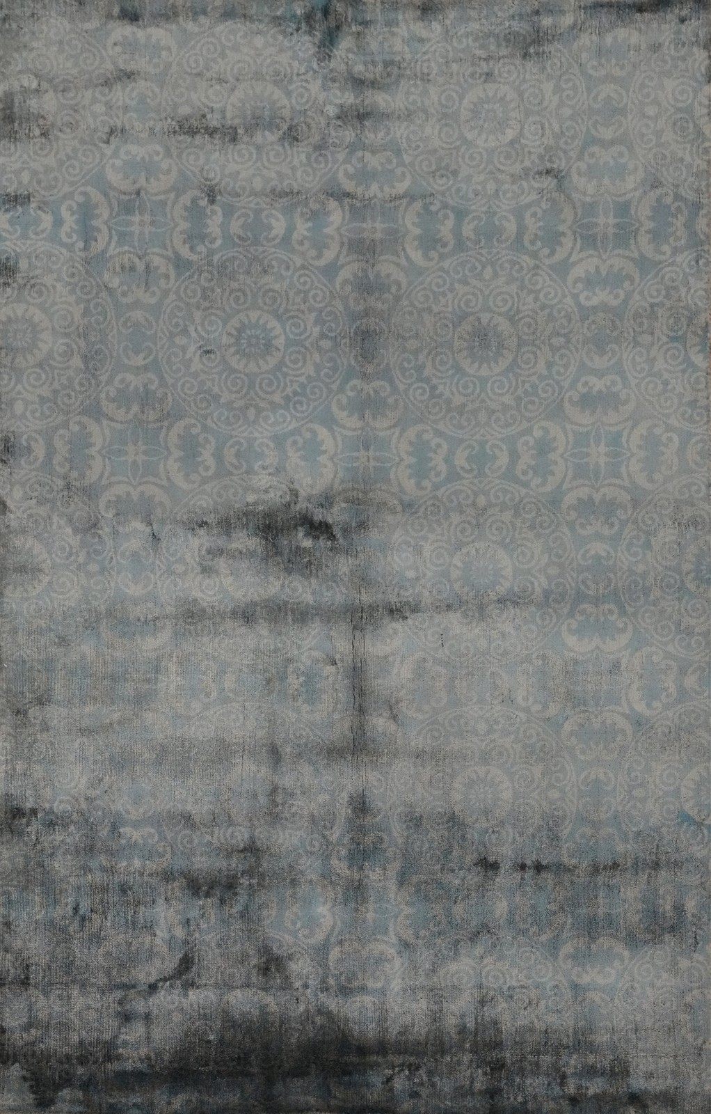 Luxurious Gray/ Blue Handmade Rug 4×6 with Vintage-Inspired Patterns Carpet