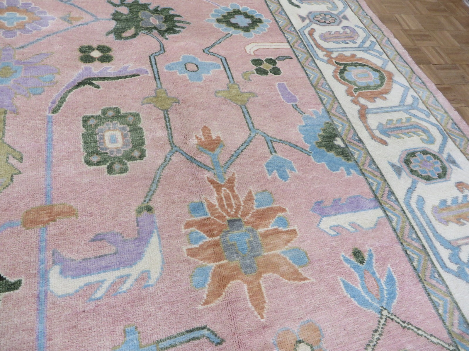11’9 x 14’9 Hand Knotted Pink Oushak Oriental Rug G15567