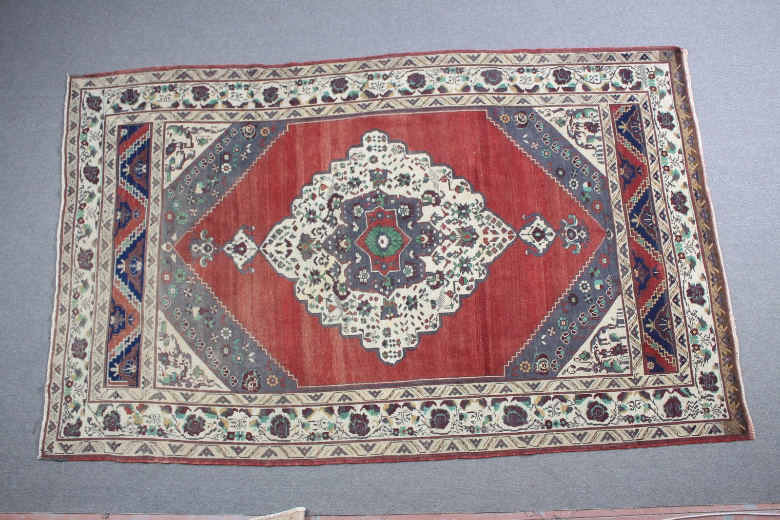 Turkish Rug, Large 6,1×10 ft Rug, Red Oriental Rug