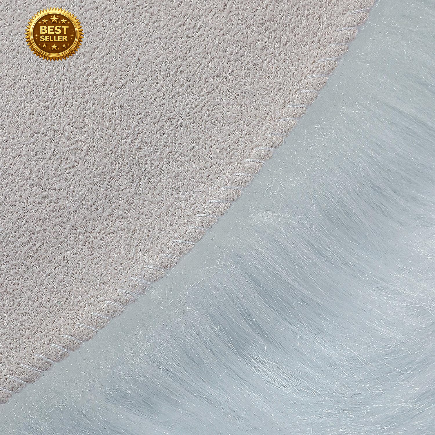 Faux Fur Sheepskin Fluffy Shag Fuzzy Rug, White, 2X6 Ft Runner | High-Density Cu