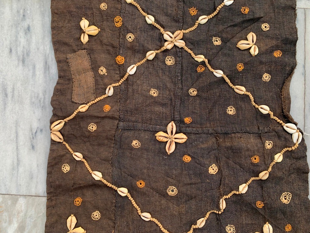 Vintage African Kuba Cloth, Natural Woven,Handmade Fabric,Two kuba Cloth 2×2 ft