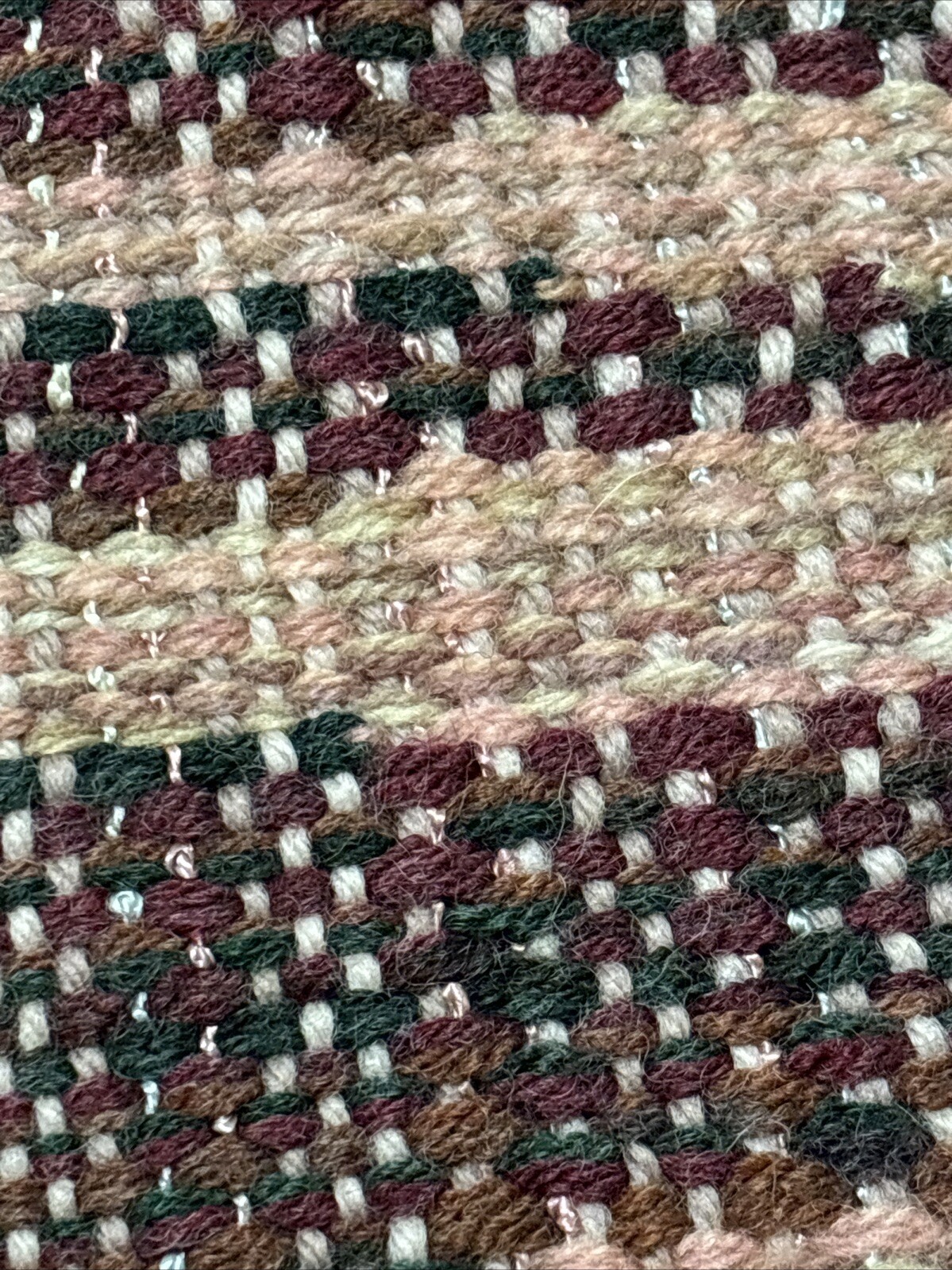 Vintage Hand Woven Loomed Farmhouse Throw 57” X 54”