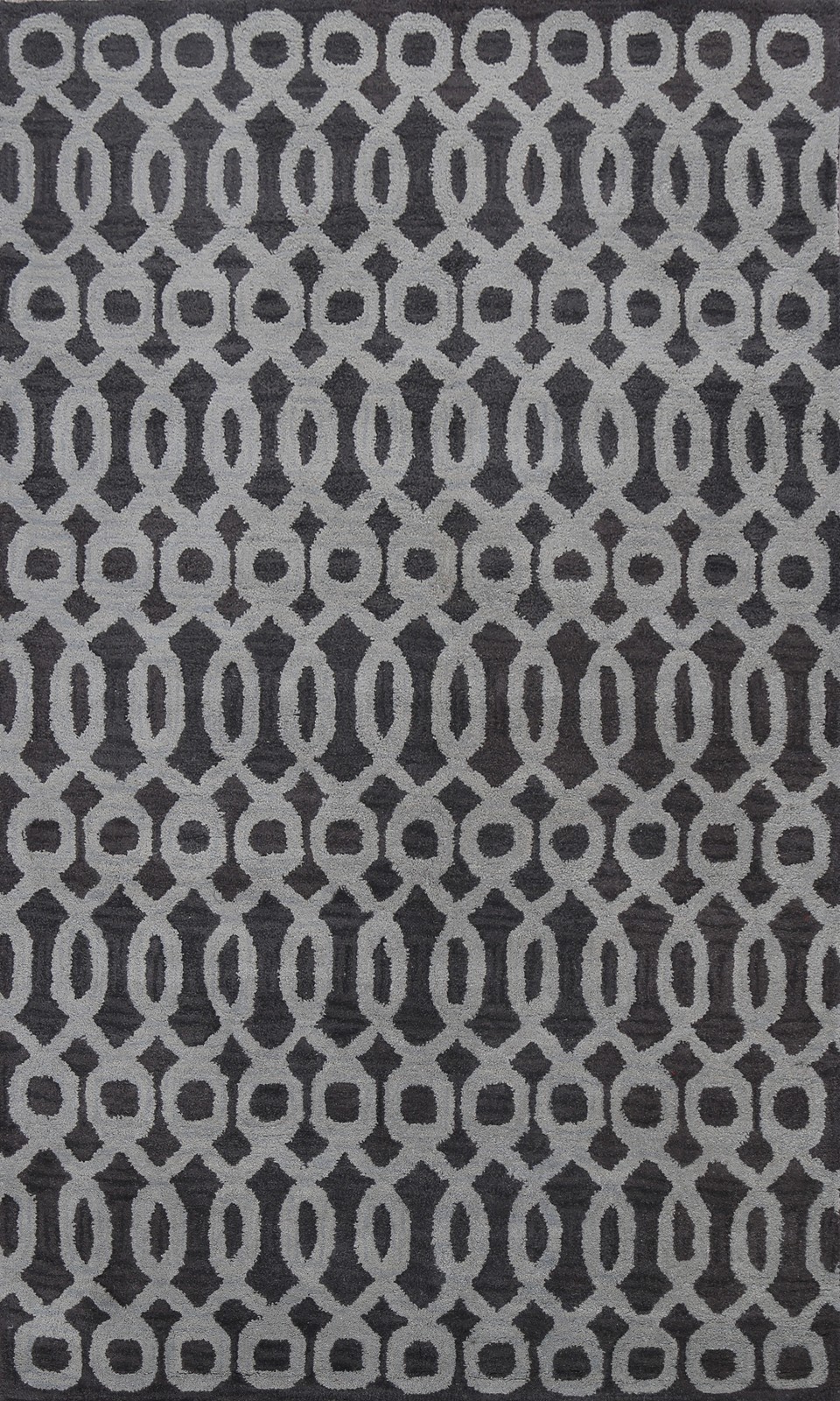 Trellis Charcoal & Gray Area Rug 5×8 Wool Hand-Tufted Contemporary Allover Rug