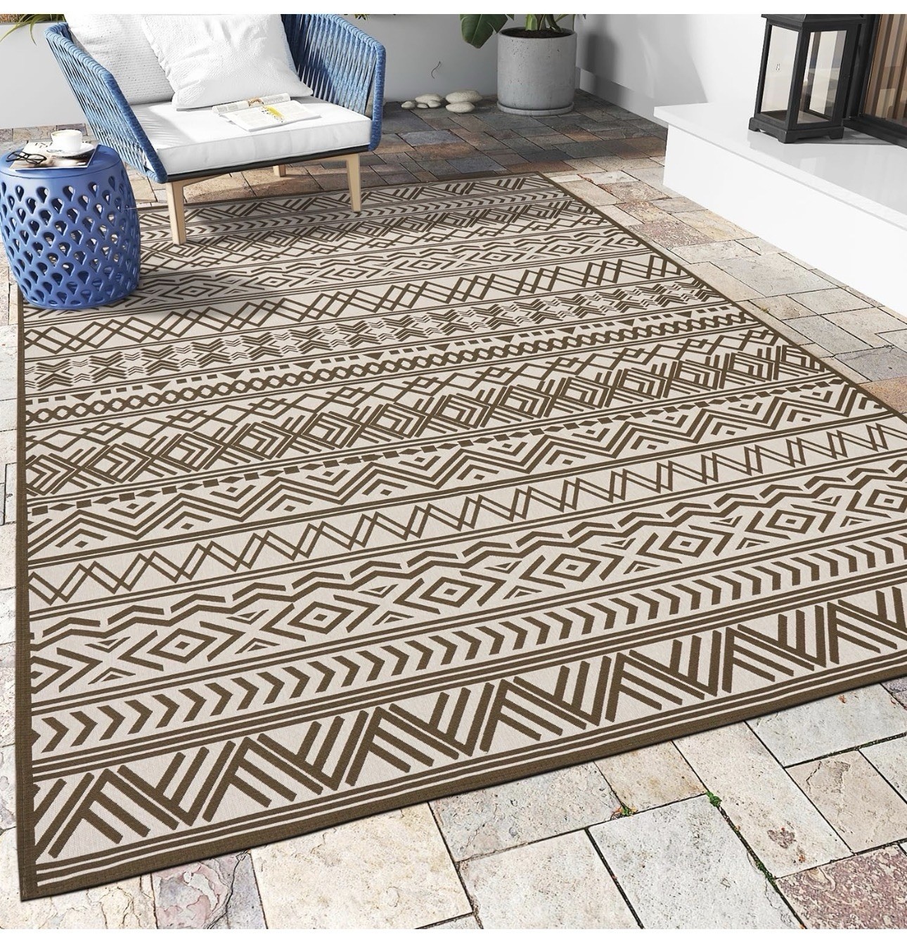 MontVoo Outdoor Rug Carpet Patio RV washable 6x9ft Waterproof. Camping/ RV
