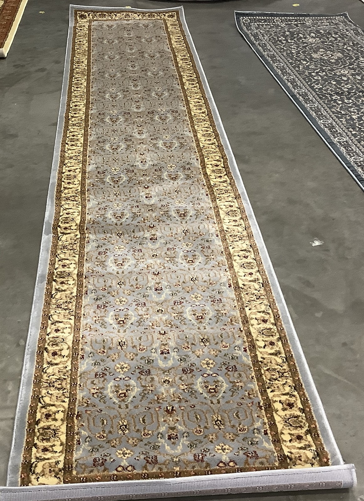 LBLUE / IVORY 2′-3″ x 12′-0″ Back Stain Rug Reduced Price 1172685187 LNH312B-212