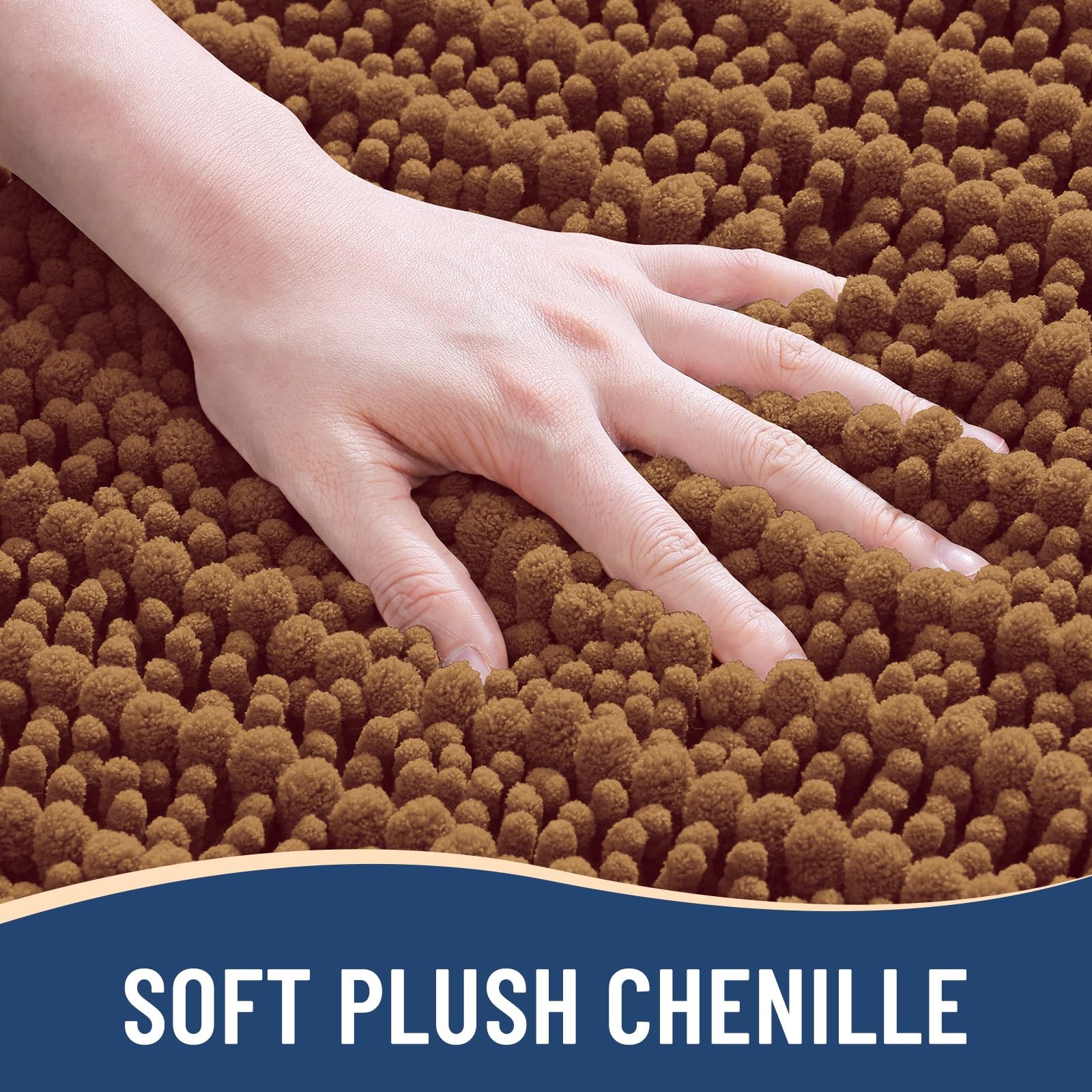 Arotive Luxury Chenille Bath Mat Rug – Extra Soft, Thick, Absorbent, Shaggy, 47x