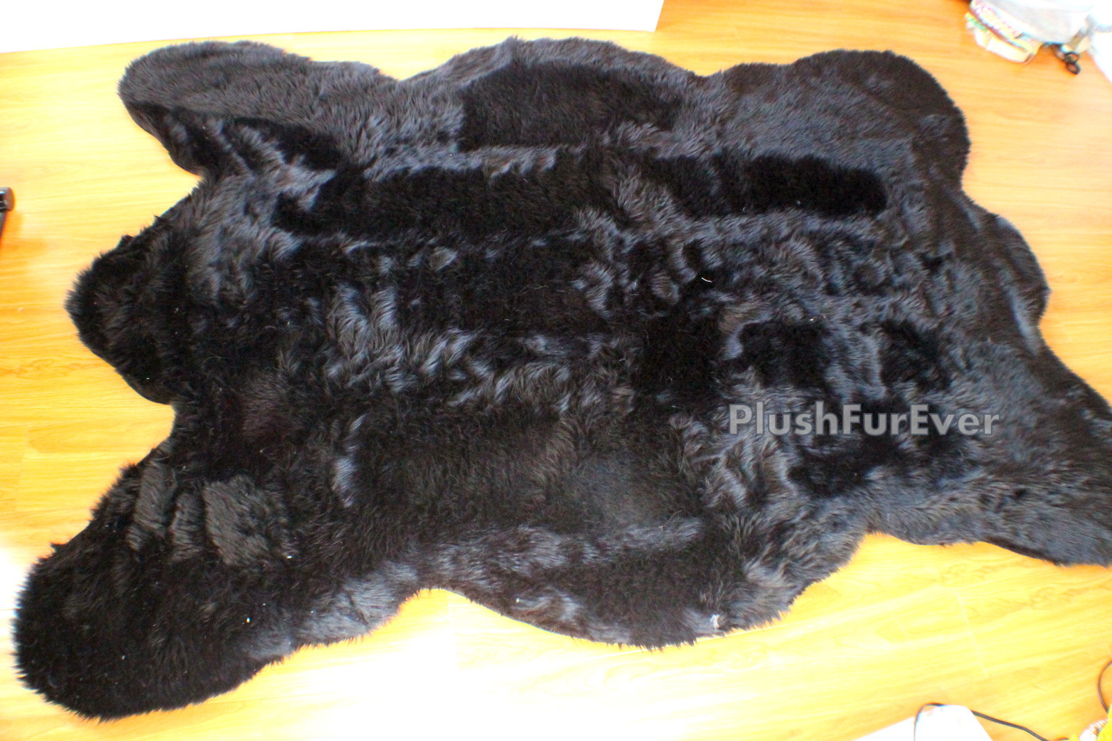 Large Big Plush Black Bear Faux Fur Modern Rug Original Bearskins 5′ x 6′ 001