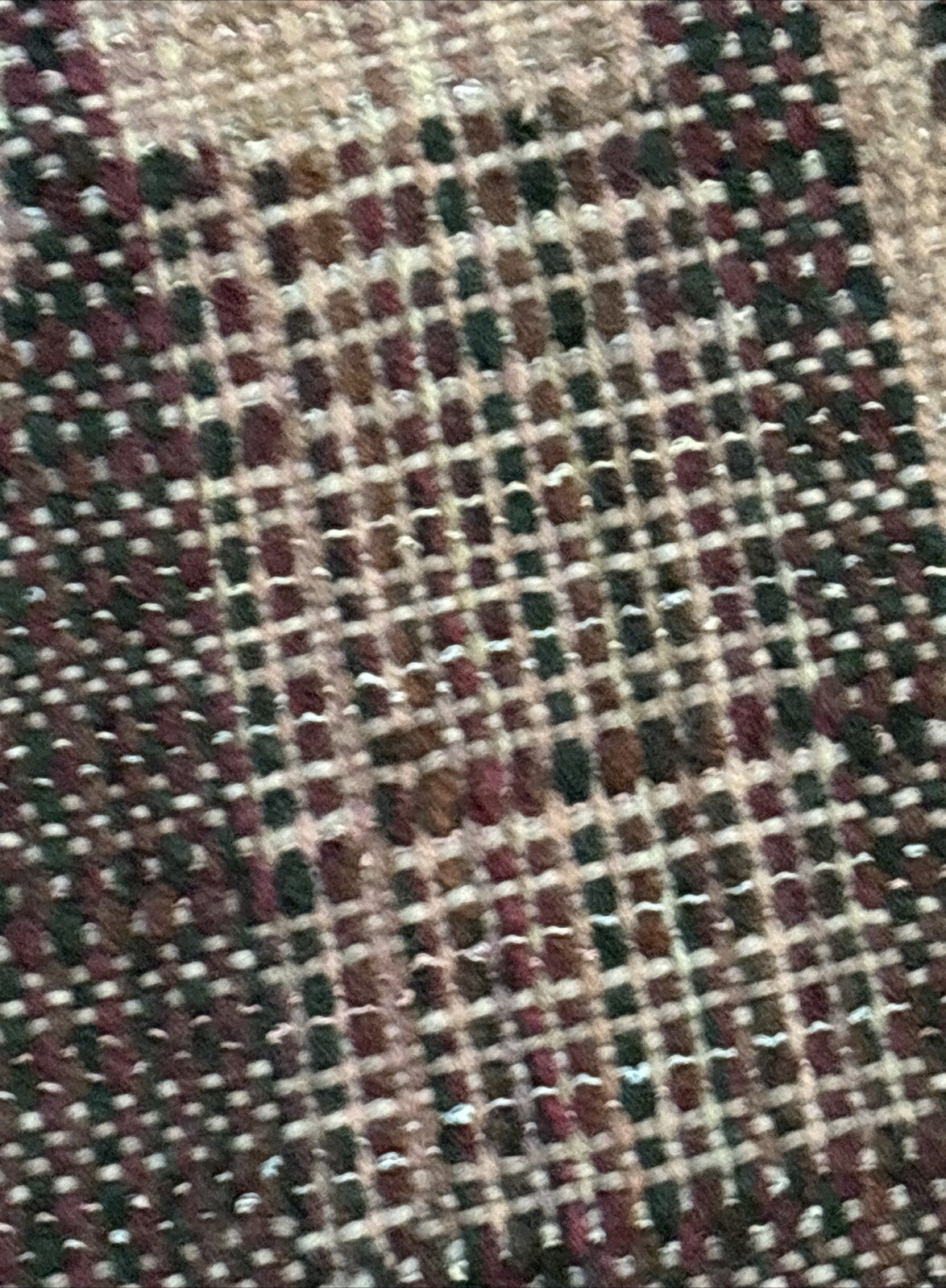 Vintage Hand Woven Loomed Farmhouse Throw 57” X 54”