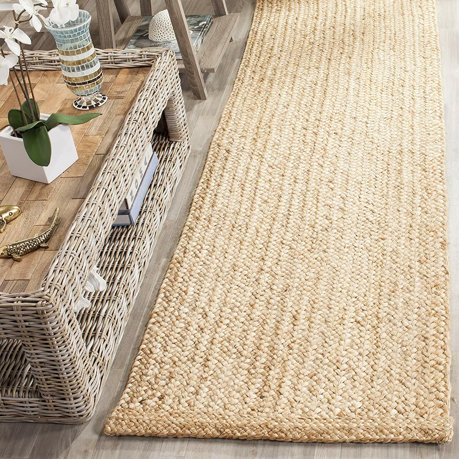 Runner Jute Rug Natural Handmade 100%Natural Jute Area Carpet Reversible Rug