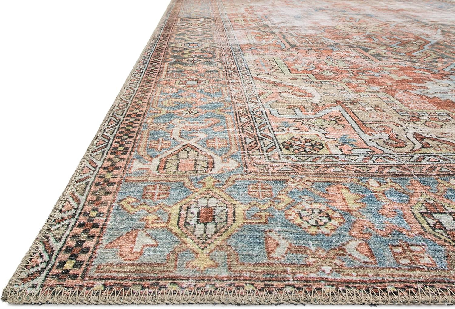 Loren Collection LQ-15 Terracotta/Sky 8′-4″ X 11′-6″ Area Rug