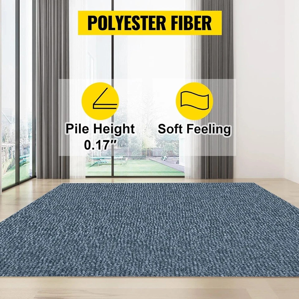 Marine Carpet 6 FT x 13 FT Grey Waterproof Indoor Outdoor Rug Roll Thickness