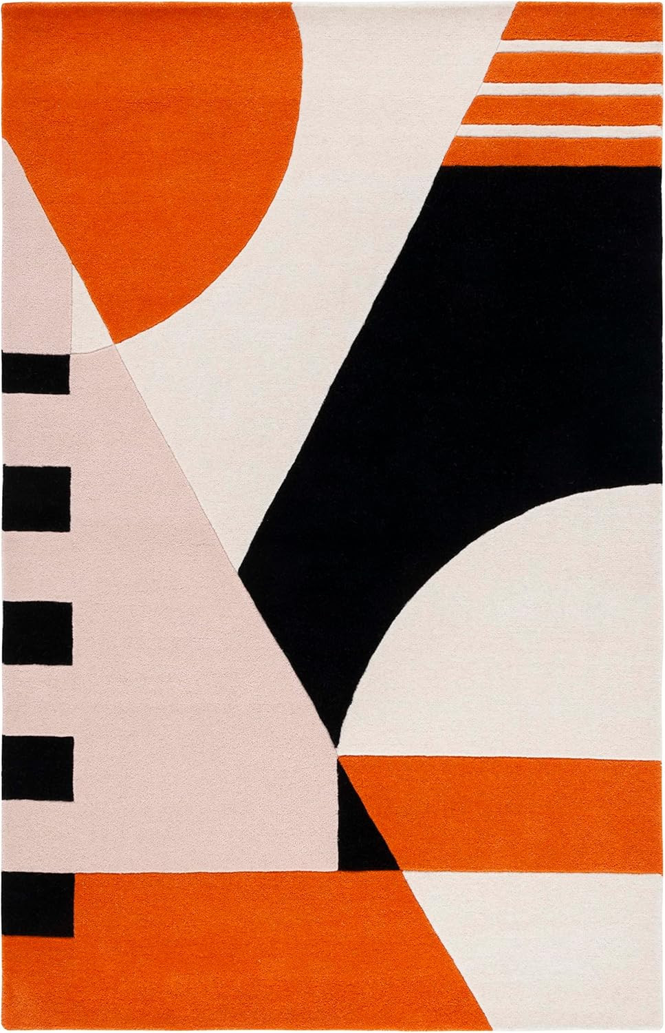 SAFAVIEH Rodeo Drive Collection Area Rug – 6′ X 9′, Ivory & Rust, Handmade Mid-C