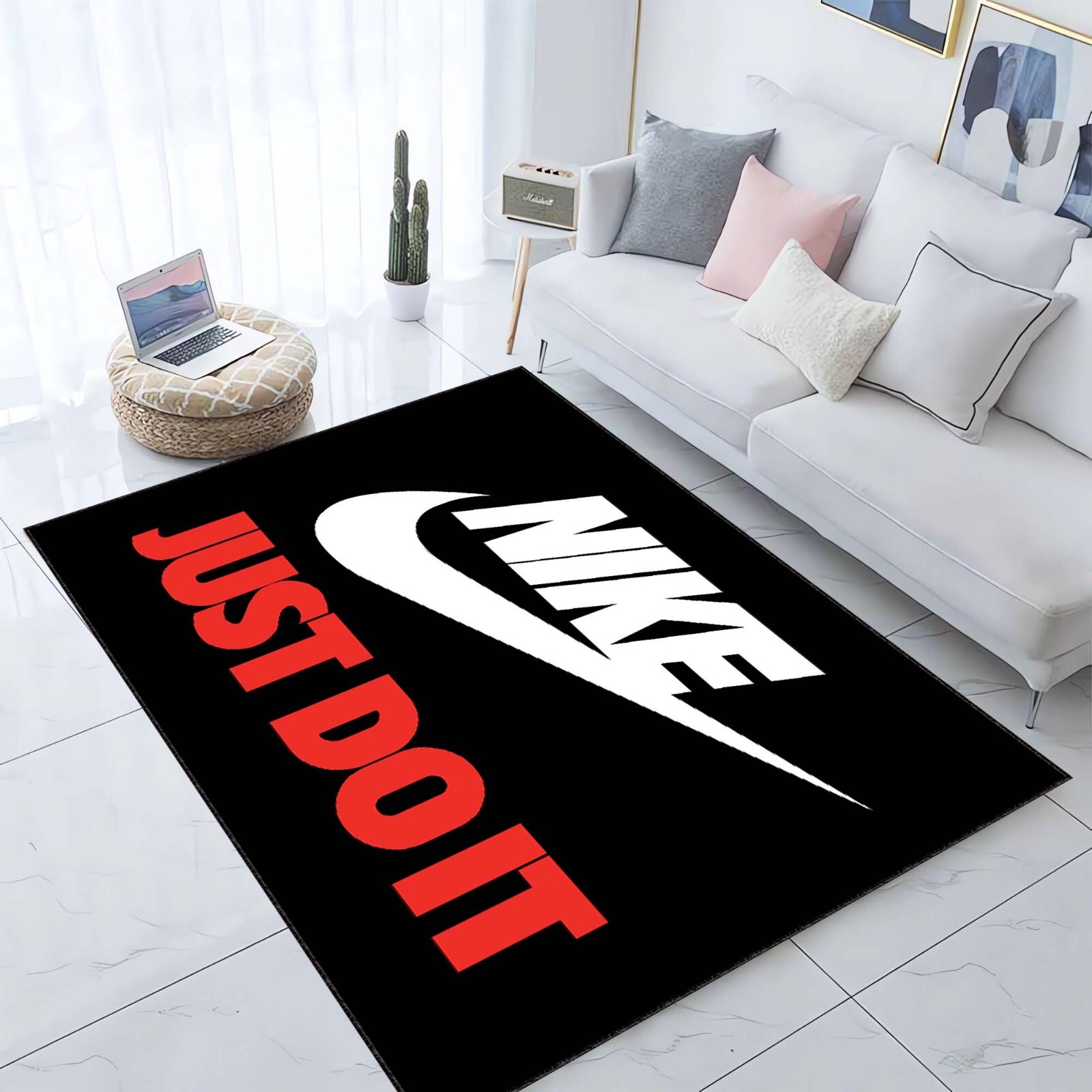 Sporty Area Rug, Athletic Floor Mat, Fitness Room Carpet, Gym Style Rug, Street