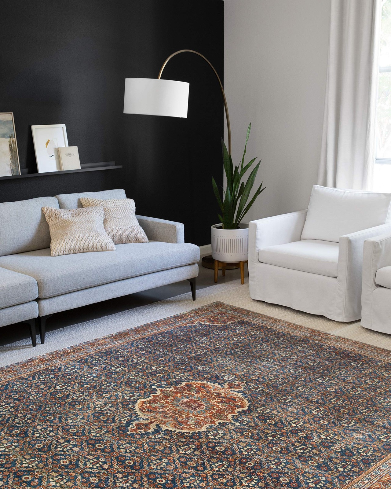 Loloi Layla Cobalt Blue/Spice 2′-0″ x 5′-0″ Accent Rug