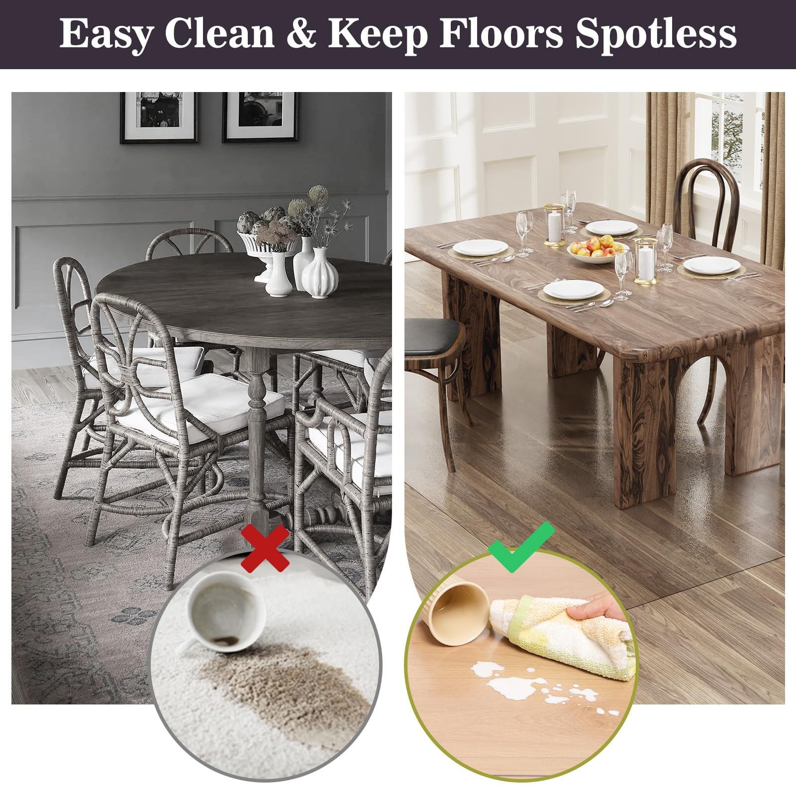 3’×10′ Frosted Clear Vinyl Runner Rug for Hallway, Waterproof No Spill Plasti…