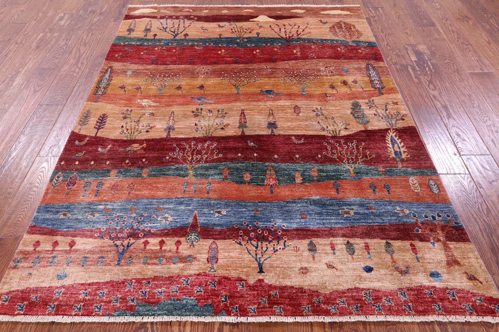 5′ 1″ X 6′ 7″ Gabbeh Tribal Hand-Knotted Wool Rug – Q23277