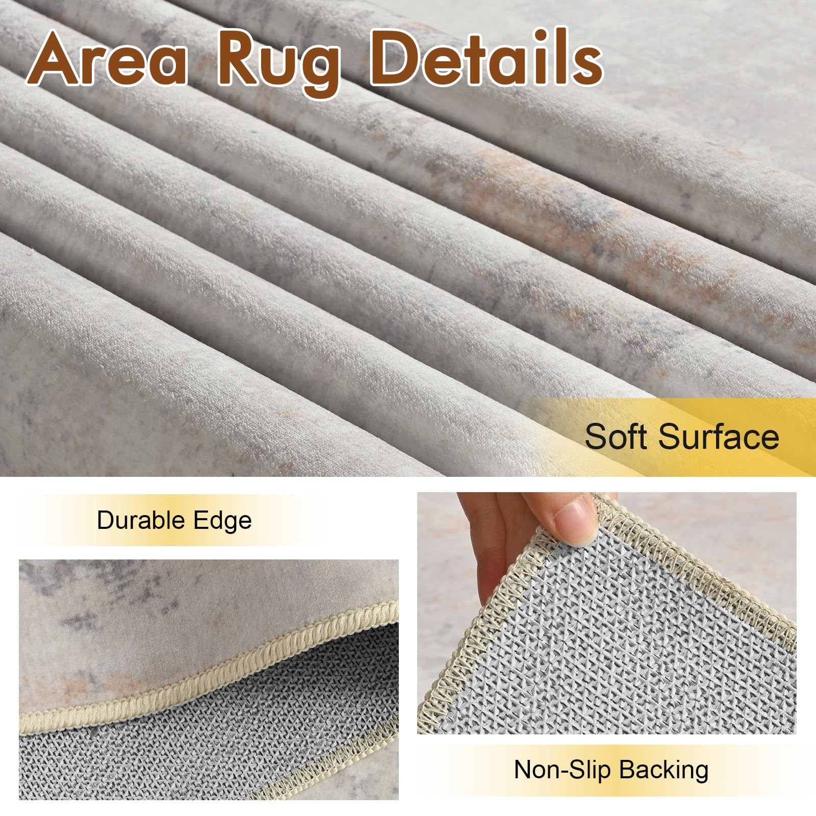 Cuzwlovita 5X7 Ft Area Rugs For Living Room Soft Non-Slip Washable Rugs Modern