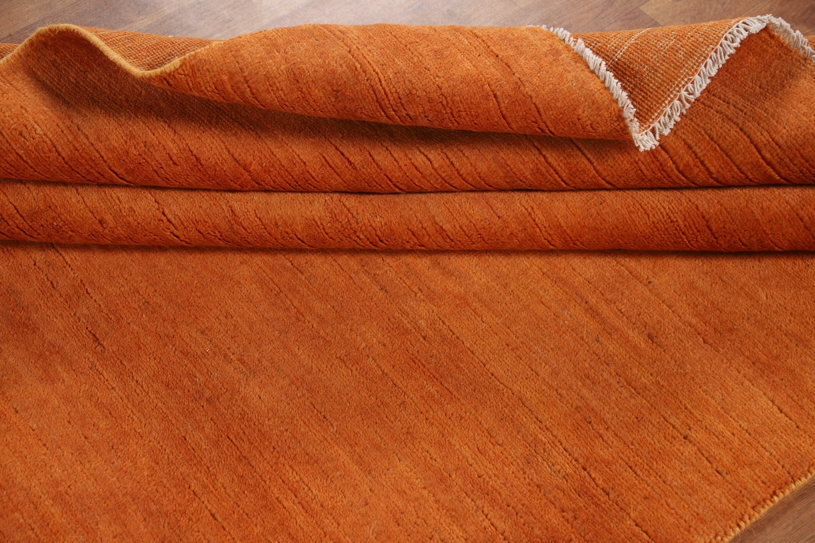 Modern Gabbeh Wool Orange Rug Solid Hand-made Carpet 6′ 7″ x 4′ 8″