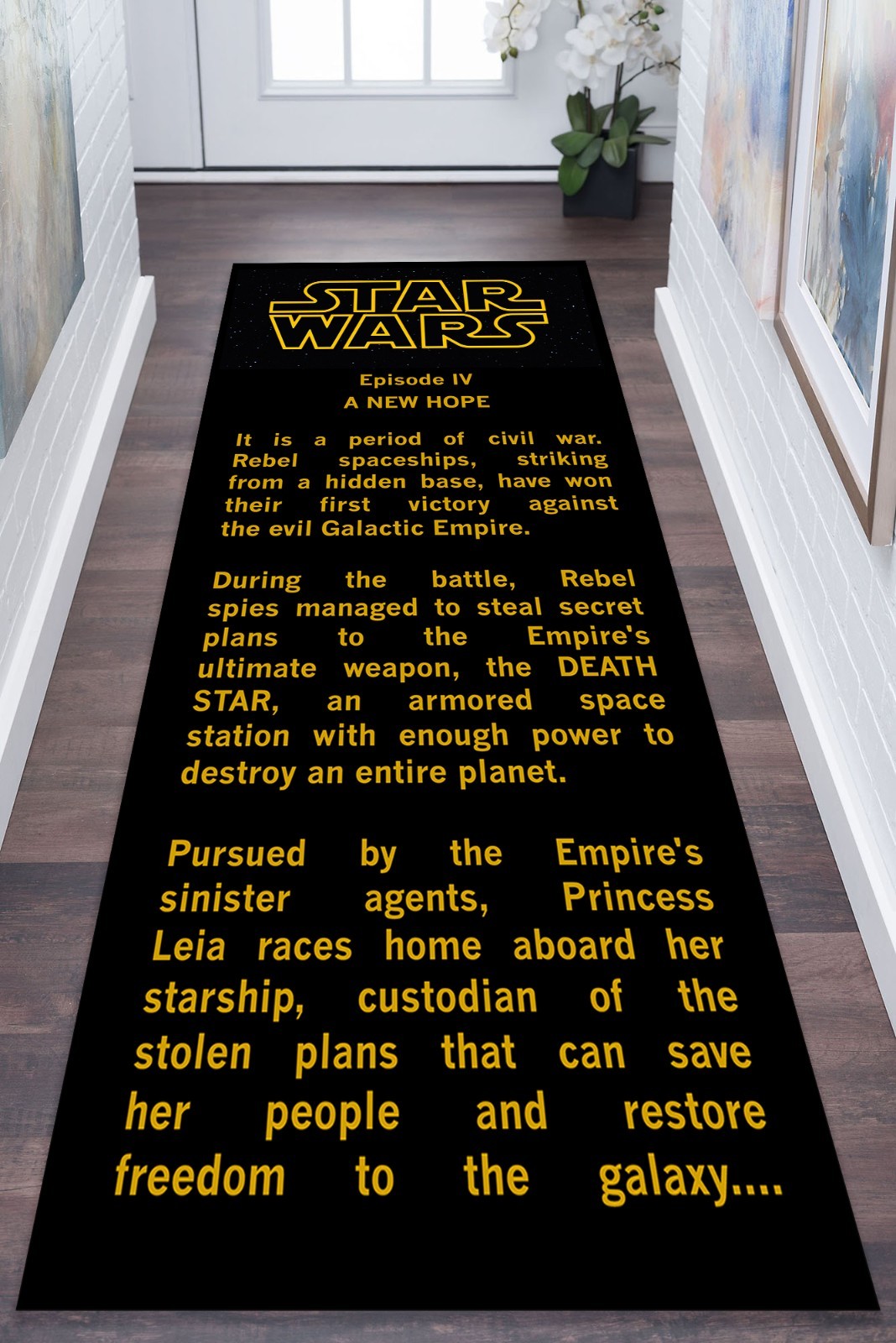Star Wars Runner Rug, Star Wars Crawl Rug, Star Wars Area Rug, Star Wars Decor