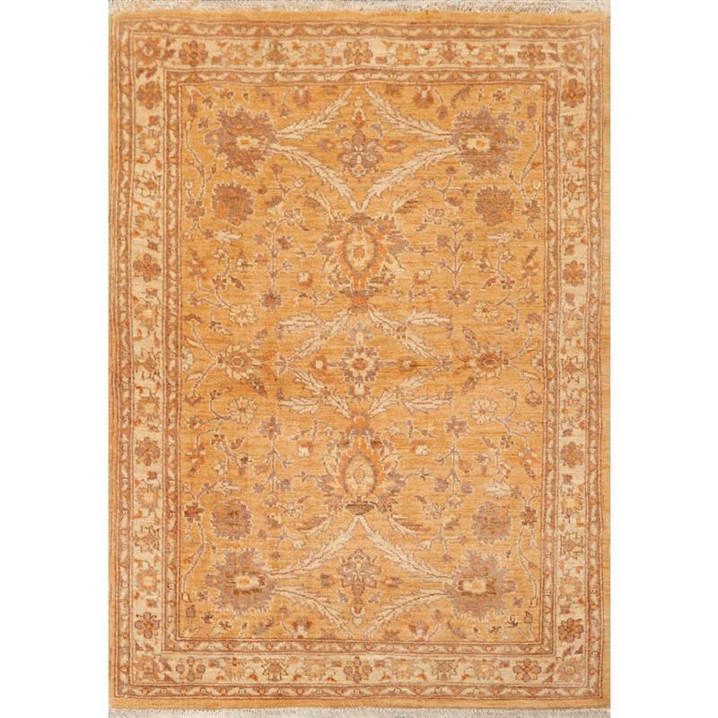 3’6″ x 5′ Hand Knotted 100% Wool Chobi Peshawar Traditional Area Rug Caramel