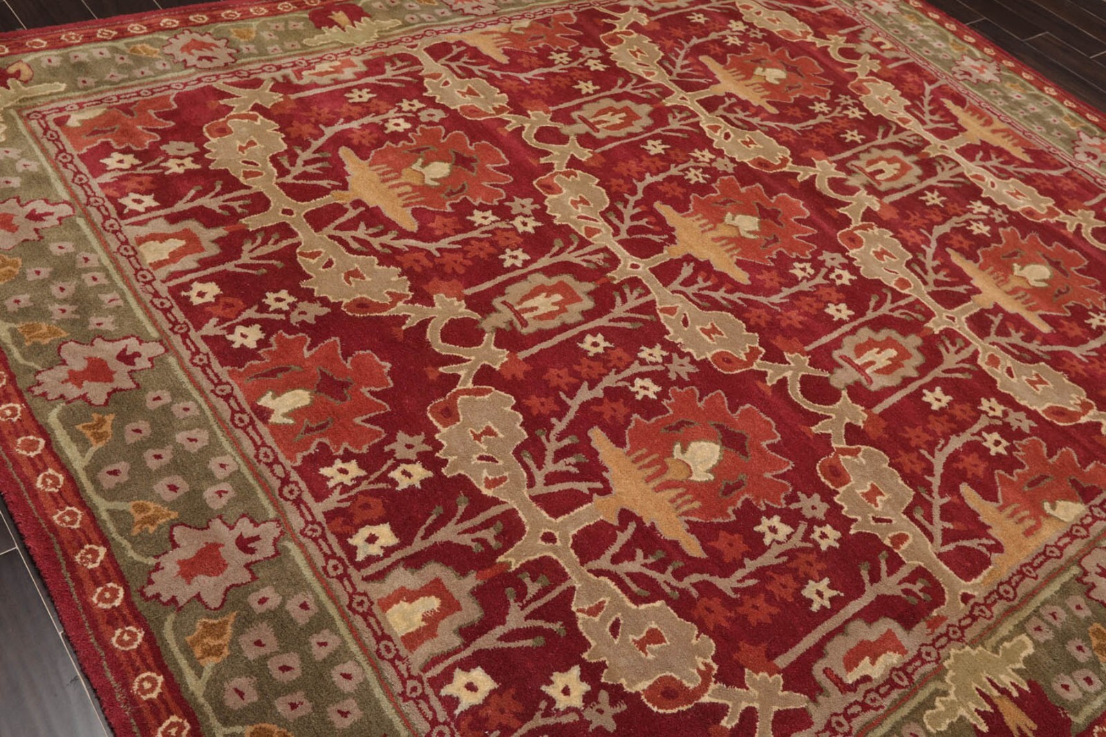 Multi Sizes Multi Color Handmade William Morris 100% Wool Arts & Craft Area Rug