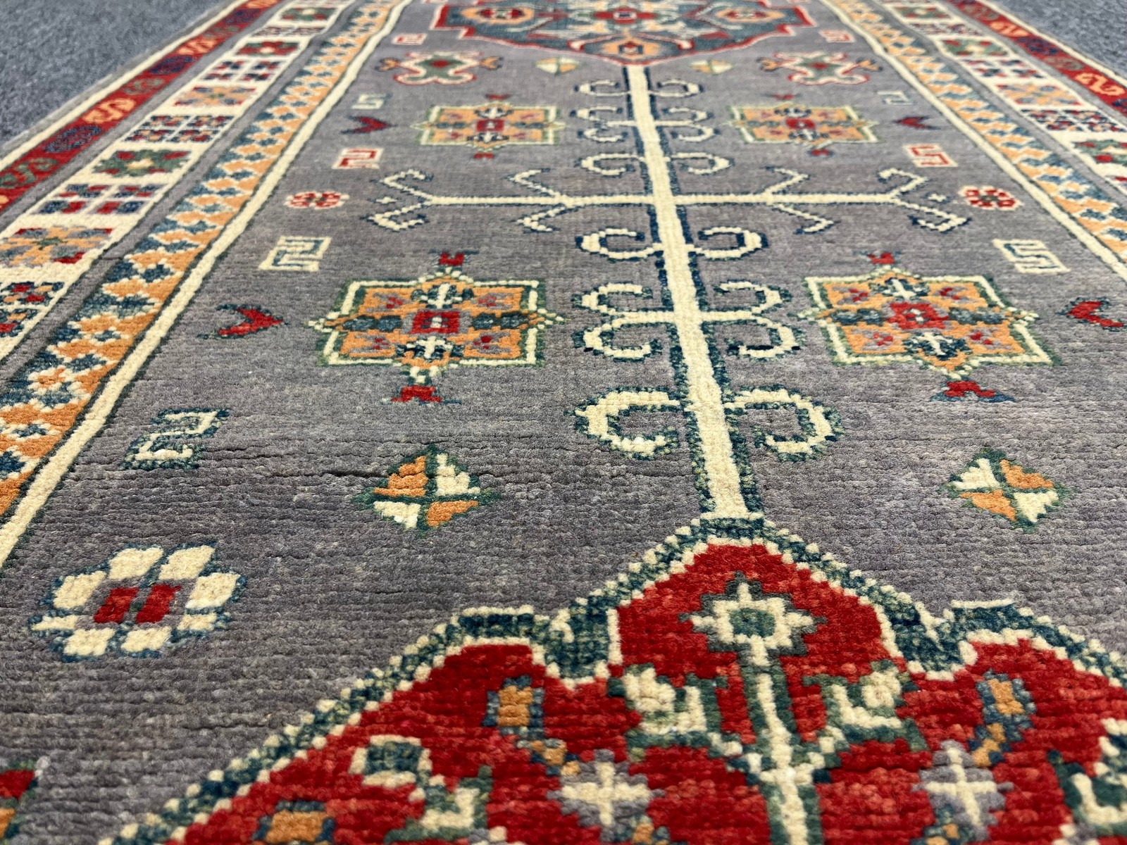 Kazak Tribal 2′ 8″X8′ Handmade Wool Runner Rug # 13774
