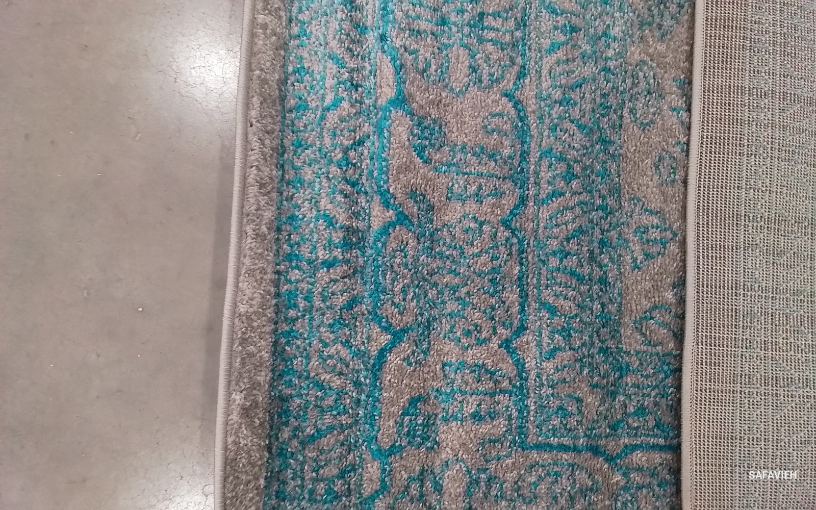 LIT GREY / TEAL 6′-0″ x 9′-0″ Back Stain Rug, Reduced Price 1172805872 ADR108L-6