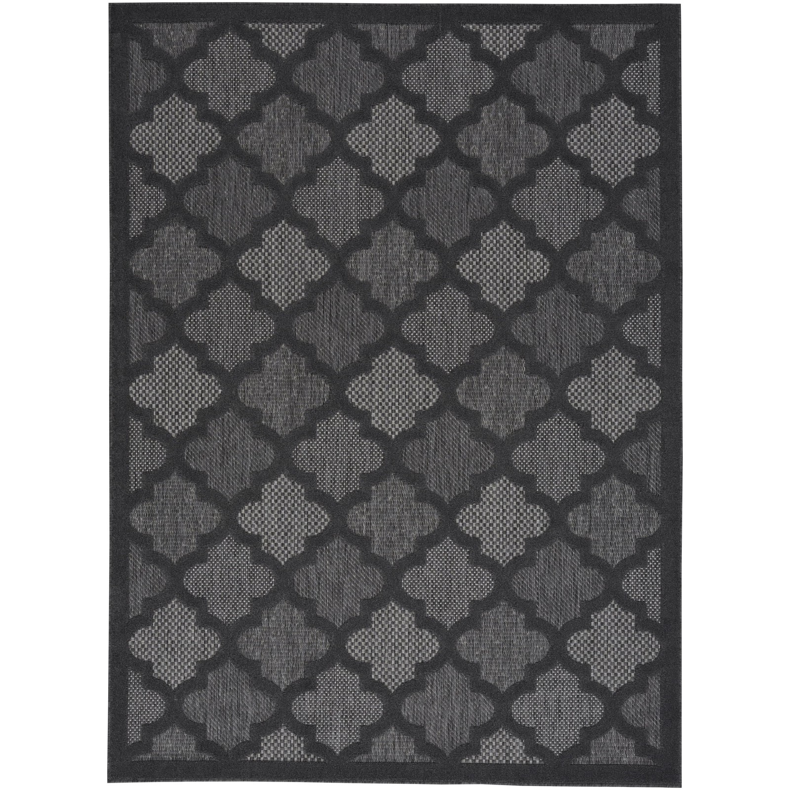 Easy Care Indoor/Outdoor Charcoal/Black 5′ x 7′ Area Rug, (5×7)