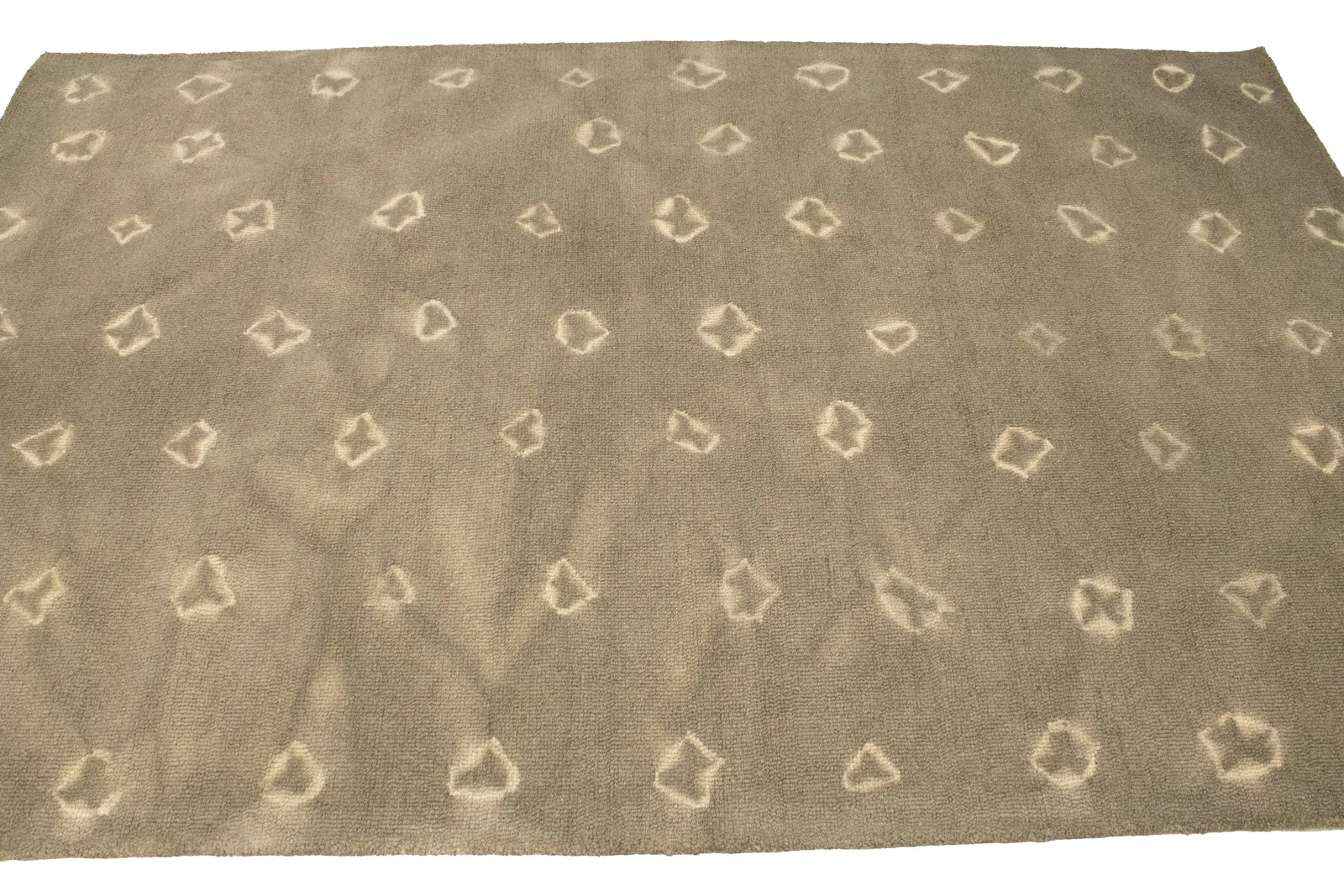 5X8 Abstract Beige/Khaki Tie-Dye Contemporary Modern Rug Hand-Tufted Carpet