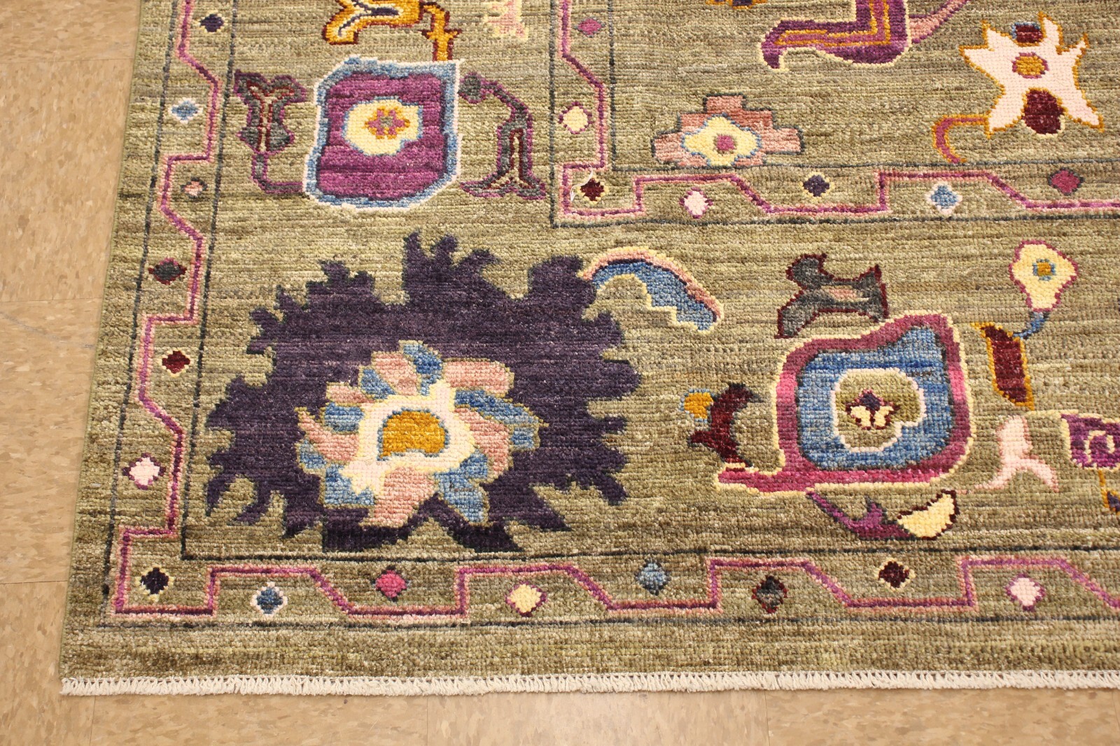 Hand-Knotted Traditional Peshawar Chobi Oushak Rug | 8″2′ x 9’10” | 100% Wool