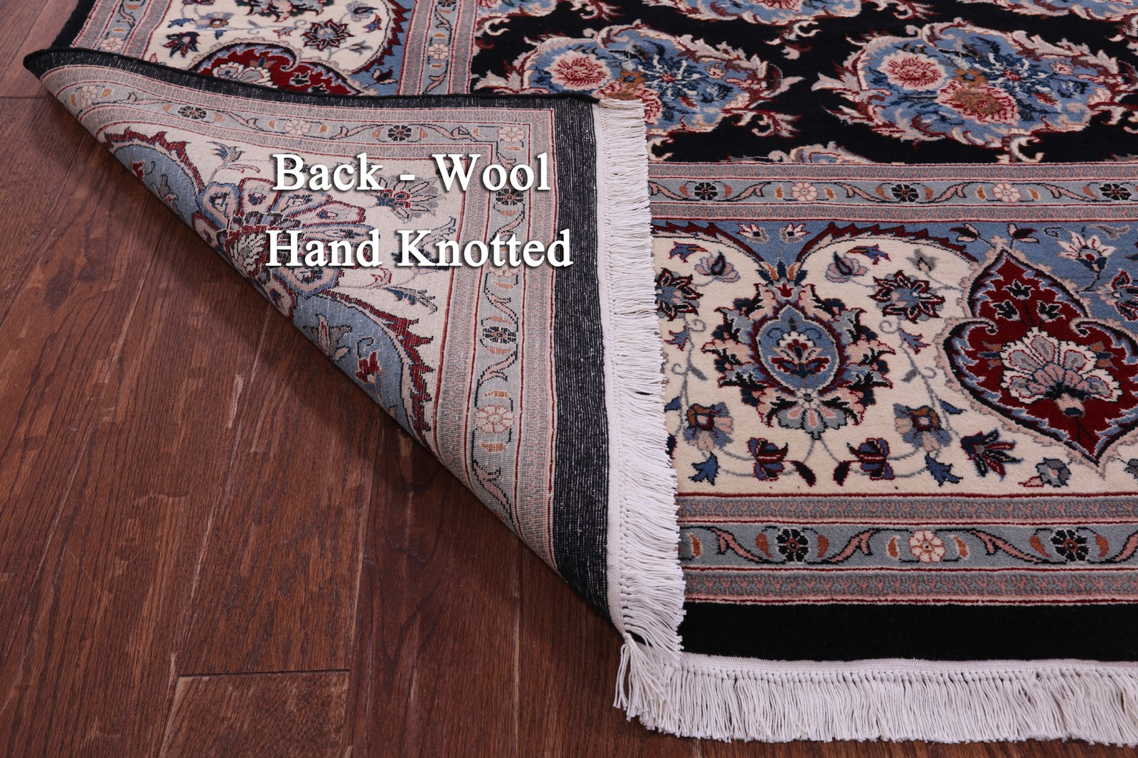 Black Traditional Hand-Knotted Wool Rug 11′ 11″ X 15′ 5″ – Q23535