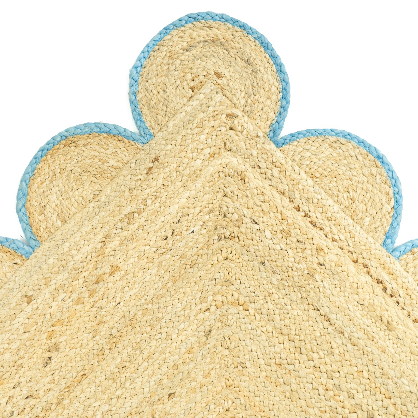Bohemian Area Rug, Scallop Jute Rug 8X10, Handmade Scalloped Rug, Eco-Friendly
