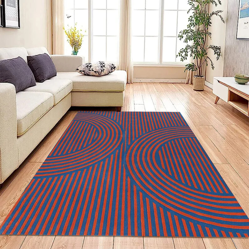Hand Tufted rug 10×14, 10×10 / Rectangular carpet 9×13, 9×12 Geometric wool 8×13