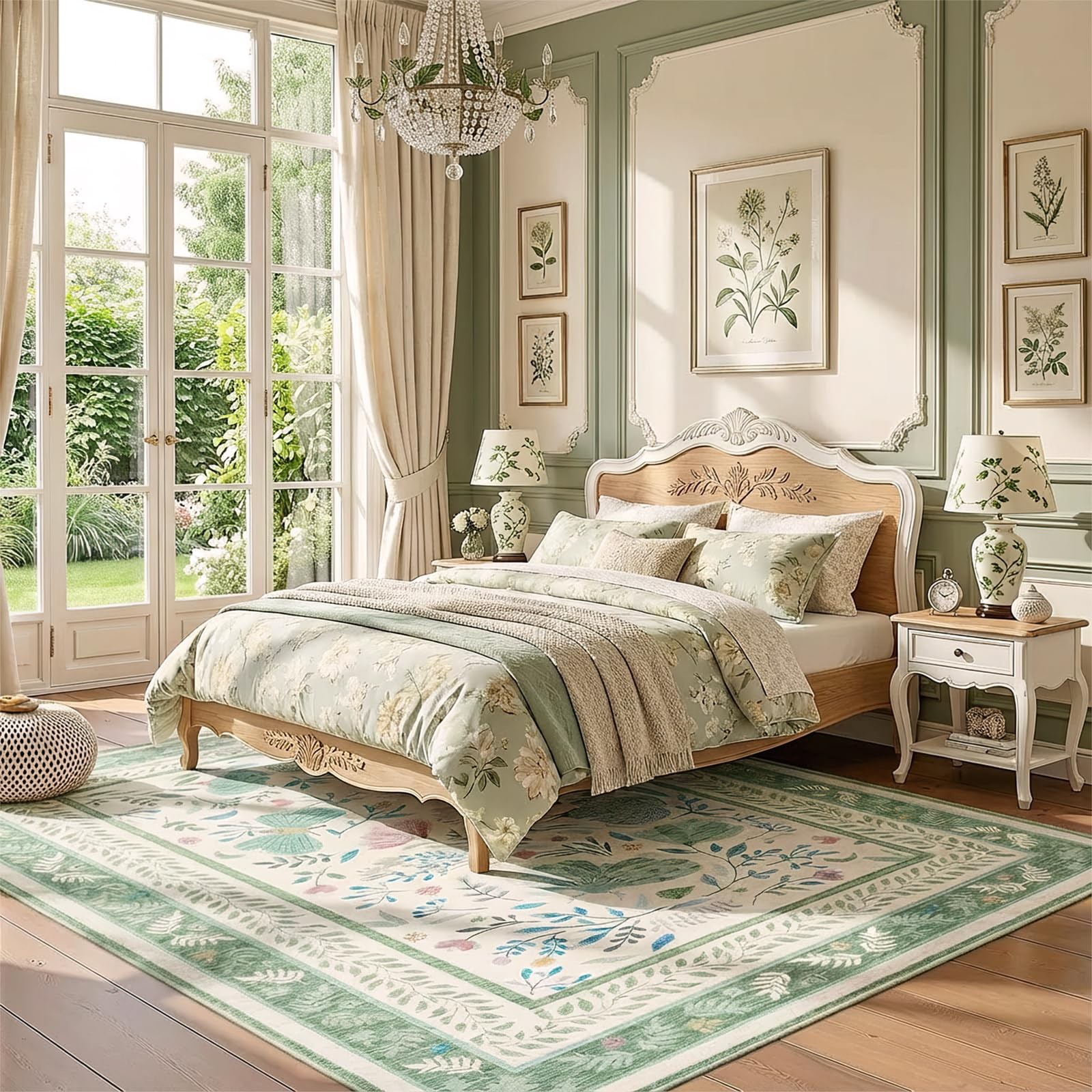 TerradWafs 5×7 Area Rugs for Living 5′ x 7′ (Rectangular), Farm | Sage Green