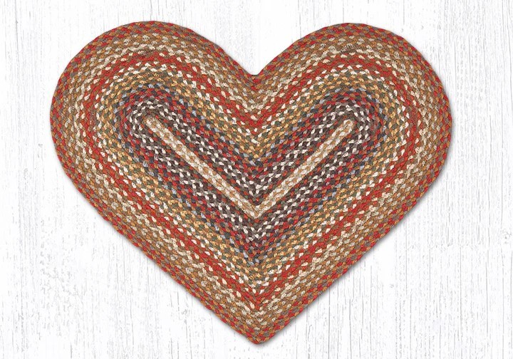 Honey, Vanilla, Ginger Heart Rug 20″ x 30″, Earth Rugs, Country Farmhouse C-300
