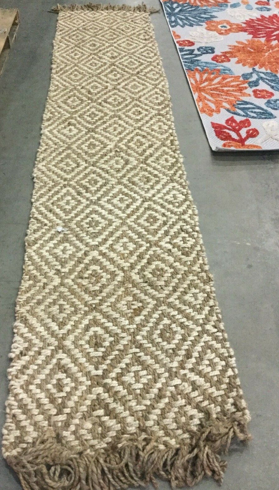 IVORY 2′-6″ X 12′ Pulled Threads Rug, Reduced Price 1172648331 NF450A-212