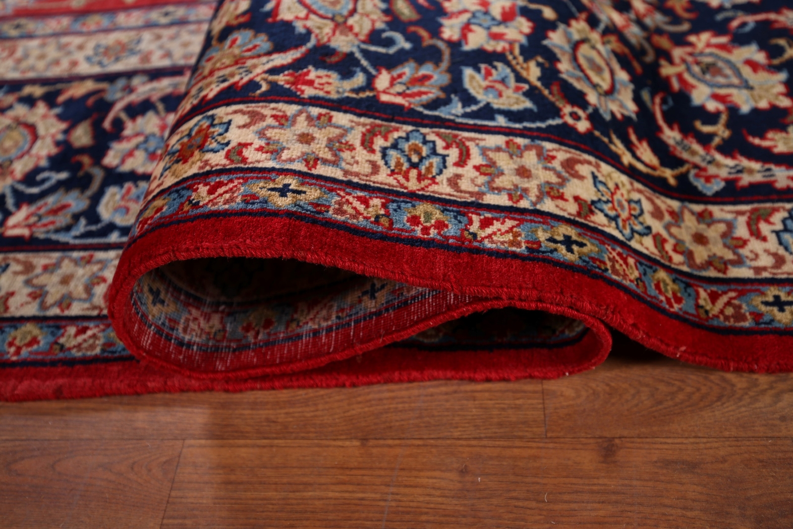 Traditional Najafabad Red/ Navy Blue Area Rug 9×13 Wool Handmade Room Size Rug