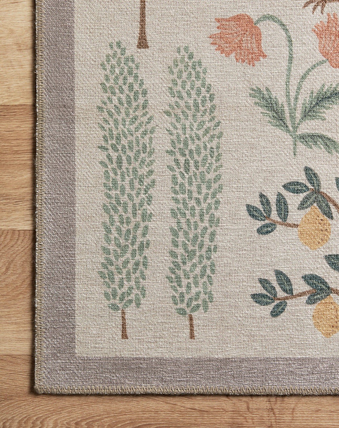 Stunning Bliss Woodland Animal Botanical Jungle Indoor Area Rug 3’4”x5’4” Cream