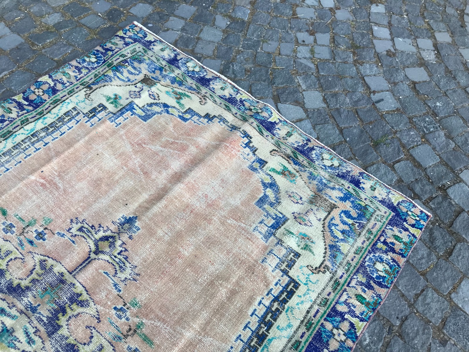 Turkish Vintage Rug, Handmade Wool Rug, Bohemian Large Rug, 5,3 x 8,2 ft