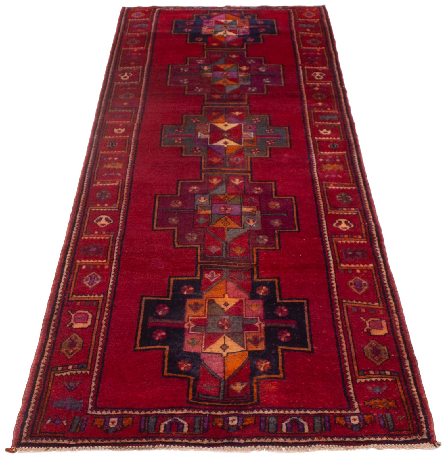 Vintage Hand-Knotted Area Rug 4’8″ x 12’6″ Traditional Oriental Wool Carpet