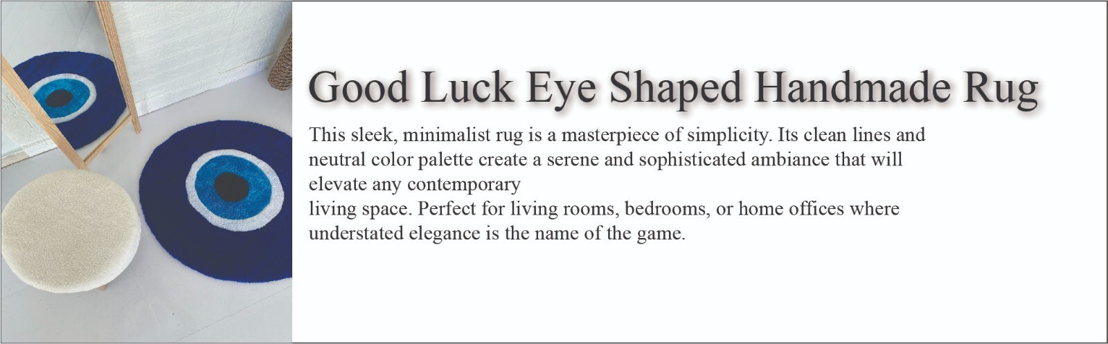 New Good Luck Eye Shaped Handmade Rug