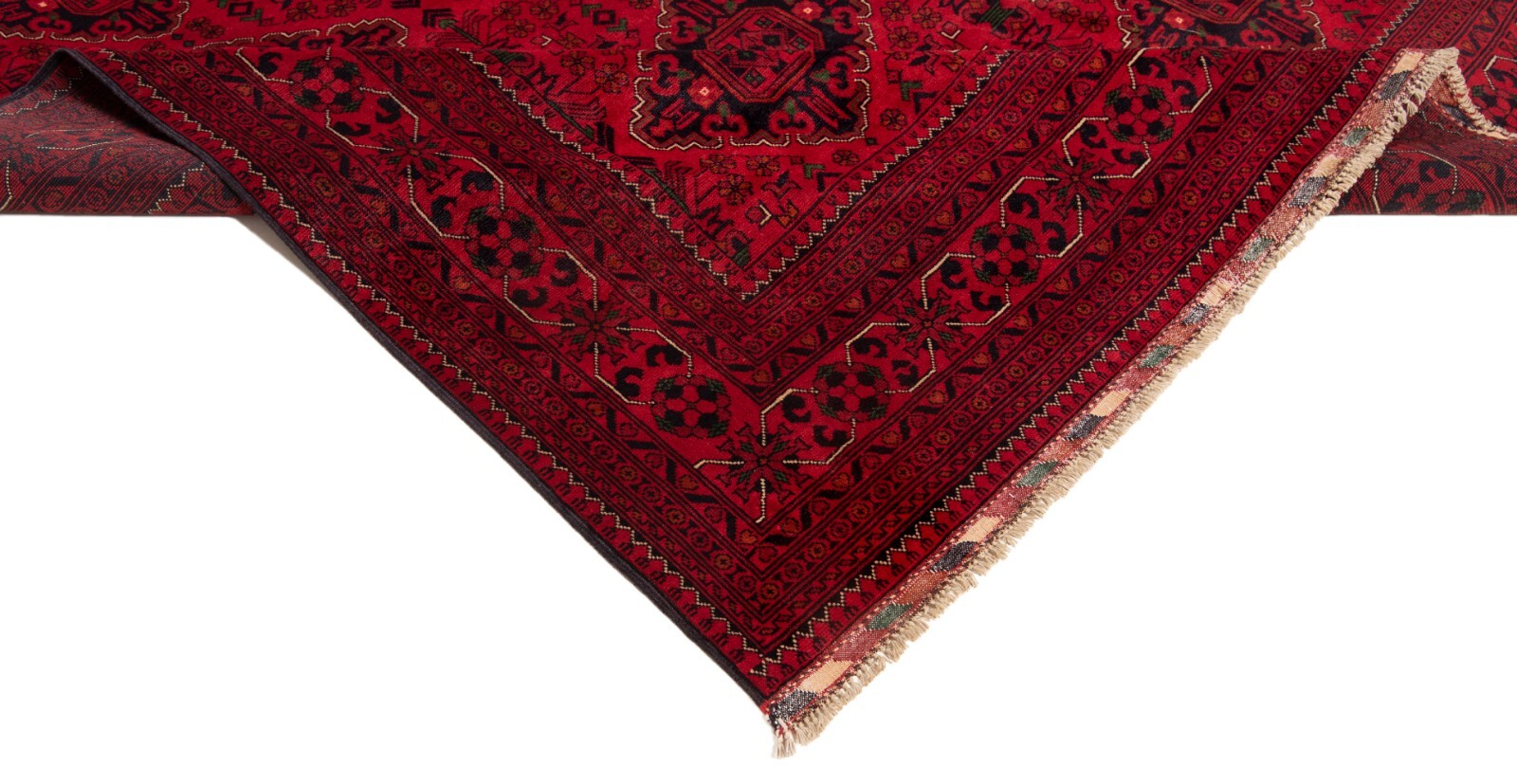 Afghan 114 3/16×77 5/8 in Handwoven Oriental Rug Top Condition Oriental Carpet