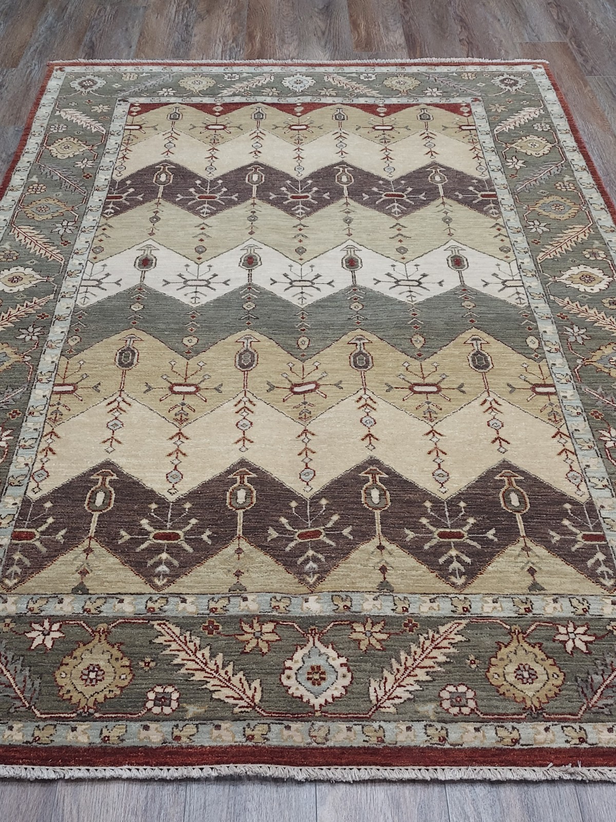 Bohemian Oushak Rug, Oushak Turkish Rug, Hand Made Contemporary Rug 5.5×8 Ft