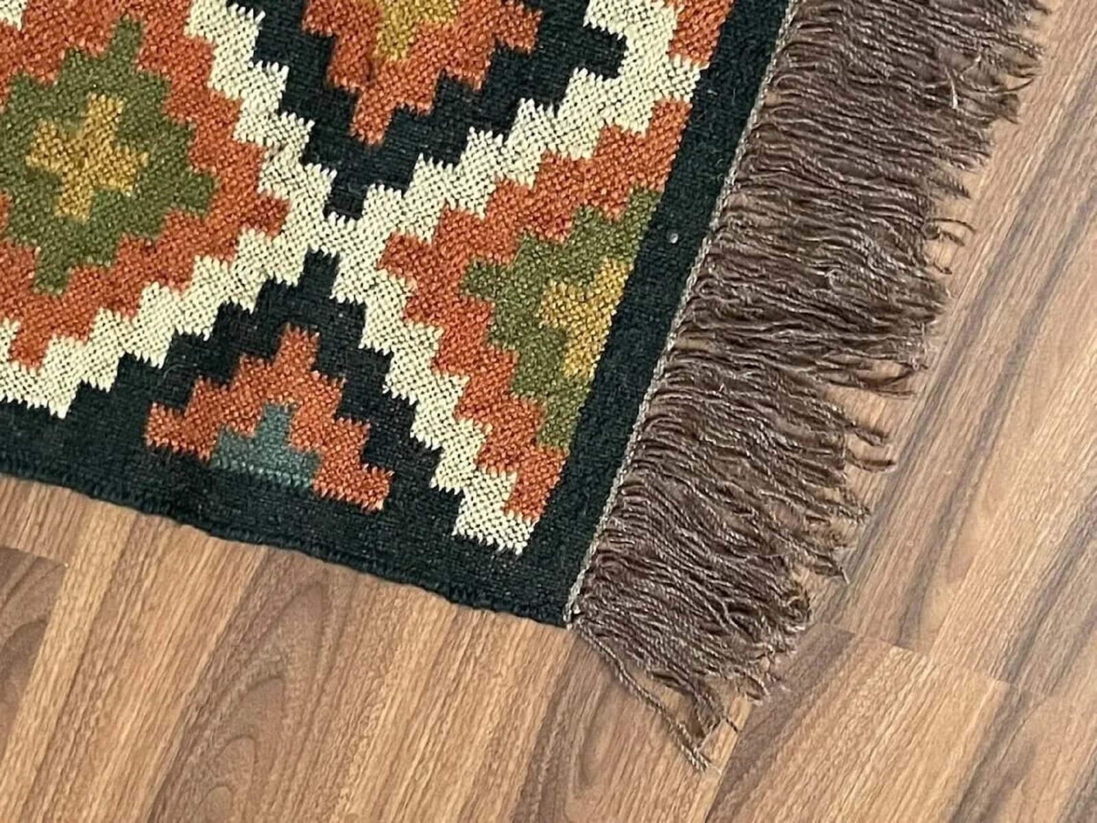Rectangle Shape Rug Vintage Kilim Dhurrie Rug Handwoven Kilim Wool Jute Area Rug