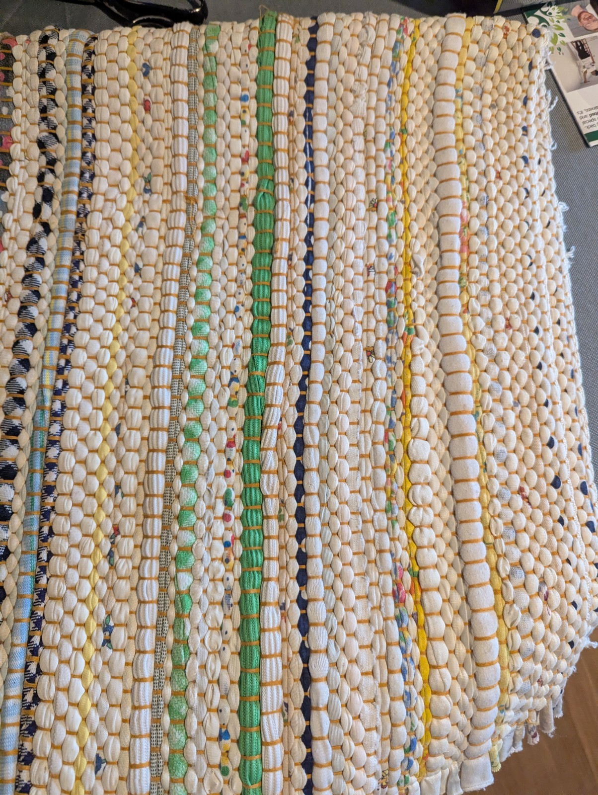 Vintage Multi-Color Hook Rug Kitchen Throw Decorative 24″ x 40″