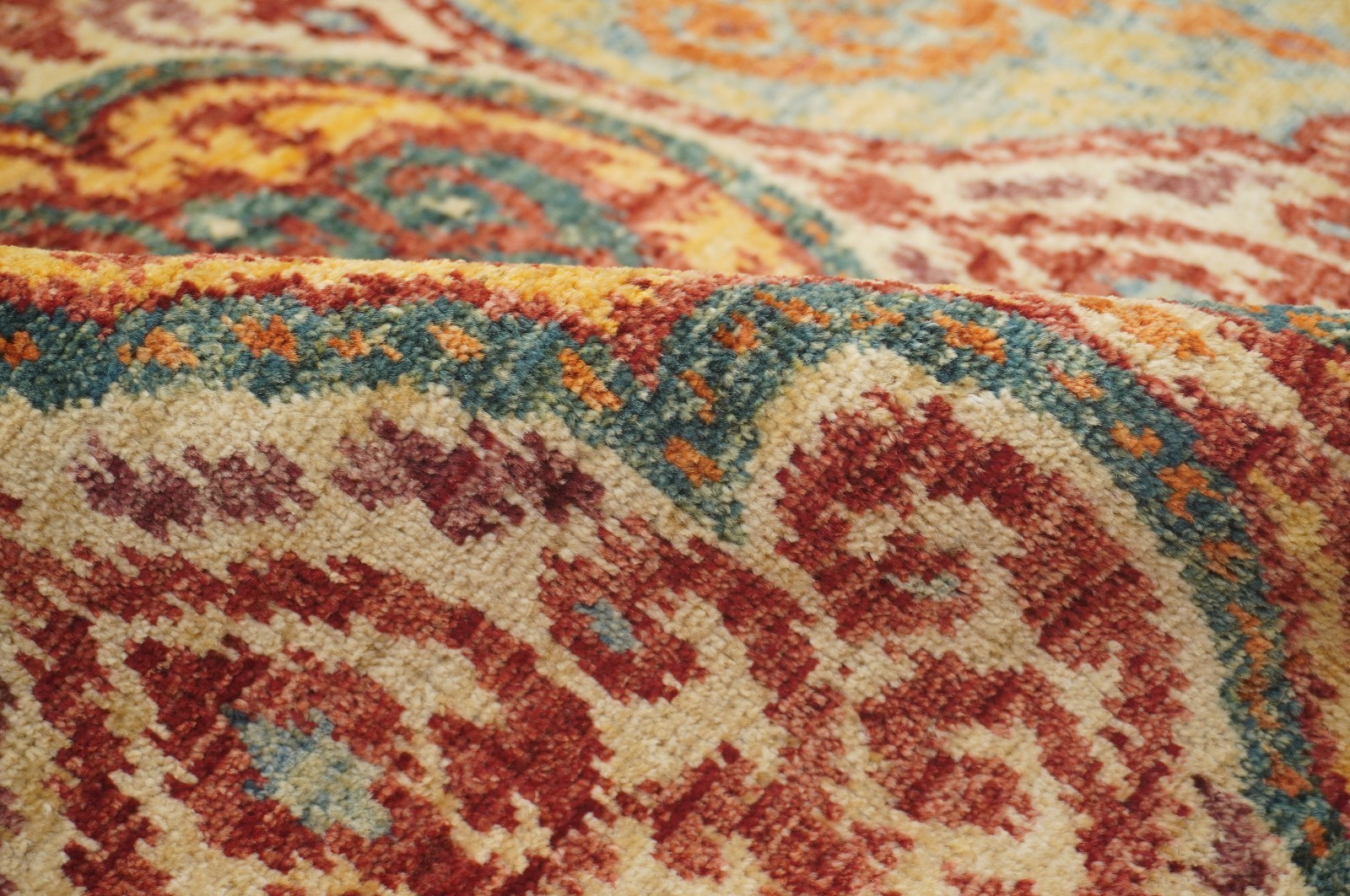 5×7 ft Multicolor Ikat Afghan Hand Knotted Wool Area Rug 4’5″x6’7″
